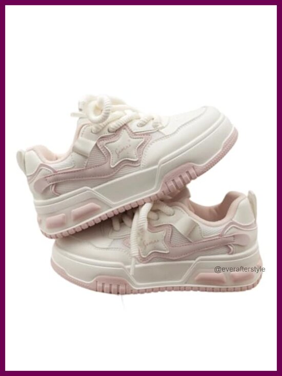 Shoes - Y2K Platform Chunky Sneakers Women Walking Shoes Breathable Slip-Resistant